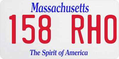 MA license plate 158RH0