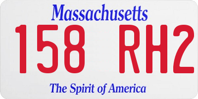 MA license plate 158RH2