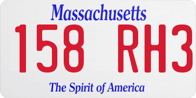 MA license plate 158RH3