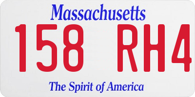 MA license plate 158RH4