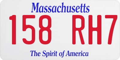 MA license plate 158RH7