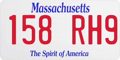 MA license plate 158RH9