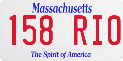 MA license plate 158RI0