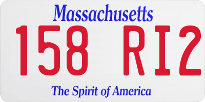 MA license plate 158RI2