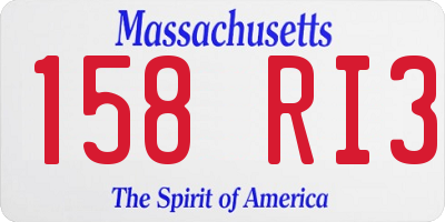MA license plate 158RI3