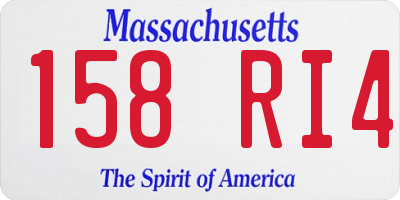 MA license plate 158RI4