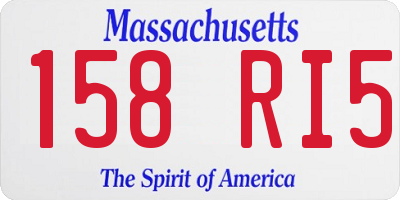 MA license plate 158RI5