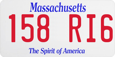 MA license plate 158RI6