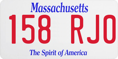 MA license plate 158RJ0