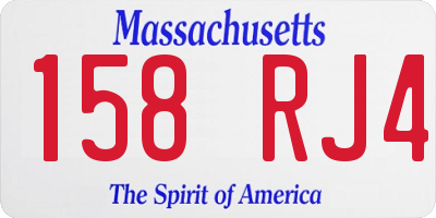 MA license plate 158RJ4