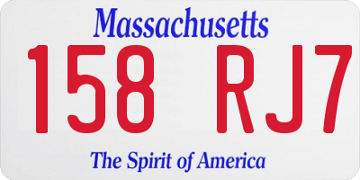 MA license plate 158RJ7