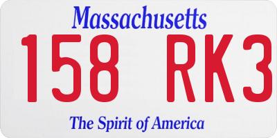 MA license plate 158RK3