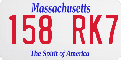 MA license plate 158RK7