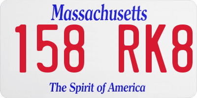 MA license plate 158RK8