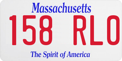 MA license plate 158RL0