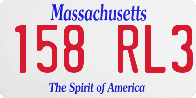 MA license plate 158RL3