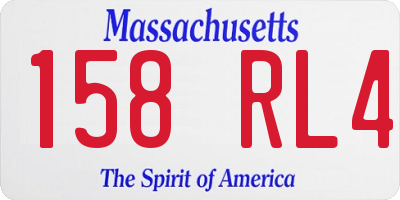 MA license plate 158RL4