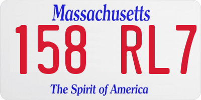 MA license plate 158RL7