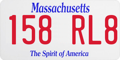MA license plate 158RL8