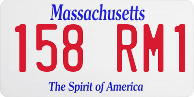 MA license plate 158RM1