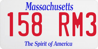 MA license plate 158RM3