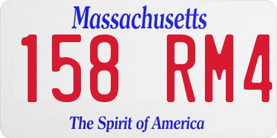 MA license plate 158RM4