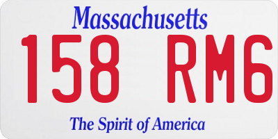 MA license plate 158RM6
