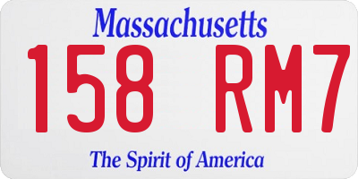 MA license plate 158RM7