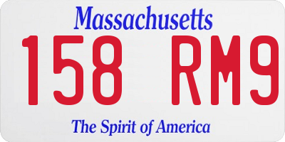 MA license plate 158RM9