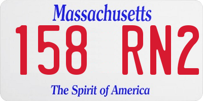 MA license plate 158RN2