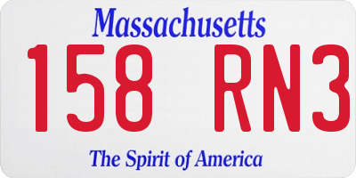 MA license plate 158RN3