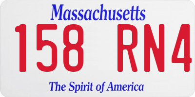 MA license plate 158RN4