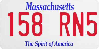 MA license plate 158RN5