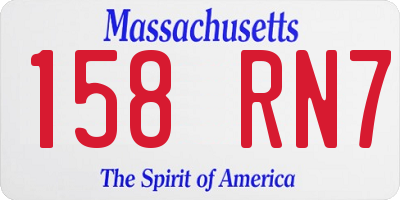 MA license plate 158RN7