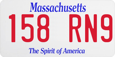 MA license plate 158RN9