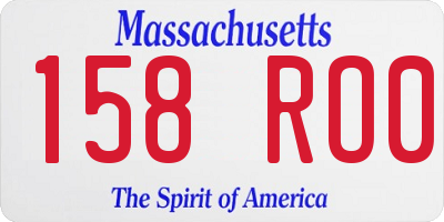 MA license plate 158RO0