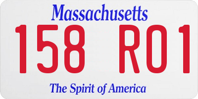 MA license plate 158RO1