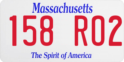 MA license plate 158RO2
