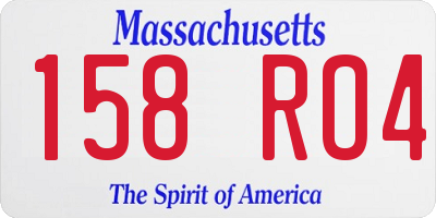 MA license plate 158RO4