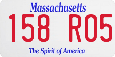 MA license plate 158RO5