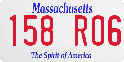 MA license plate 158RO6