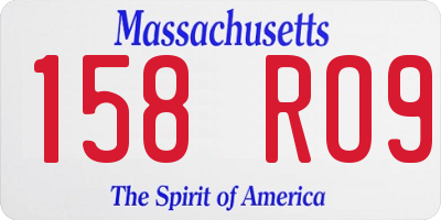 MA license plate 158RO9