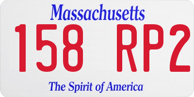 MA license plate 158RP2