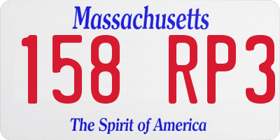 MA license plate 158RP3
