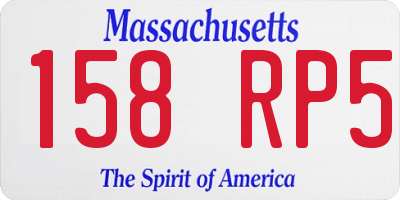 MA license plate 158RP5