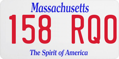 MA license plate 158RQ0