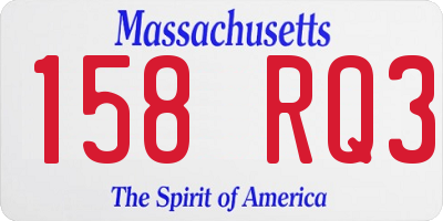 MA license plate 158RQ3