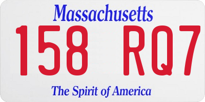 MA license plate 158RQ7
