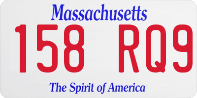 MA license plate 158RQ9