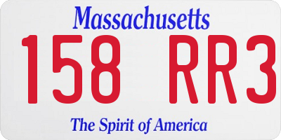 MA license plate 158RR3